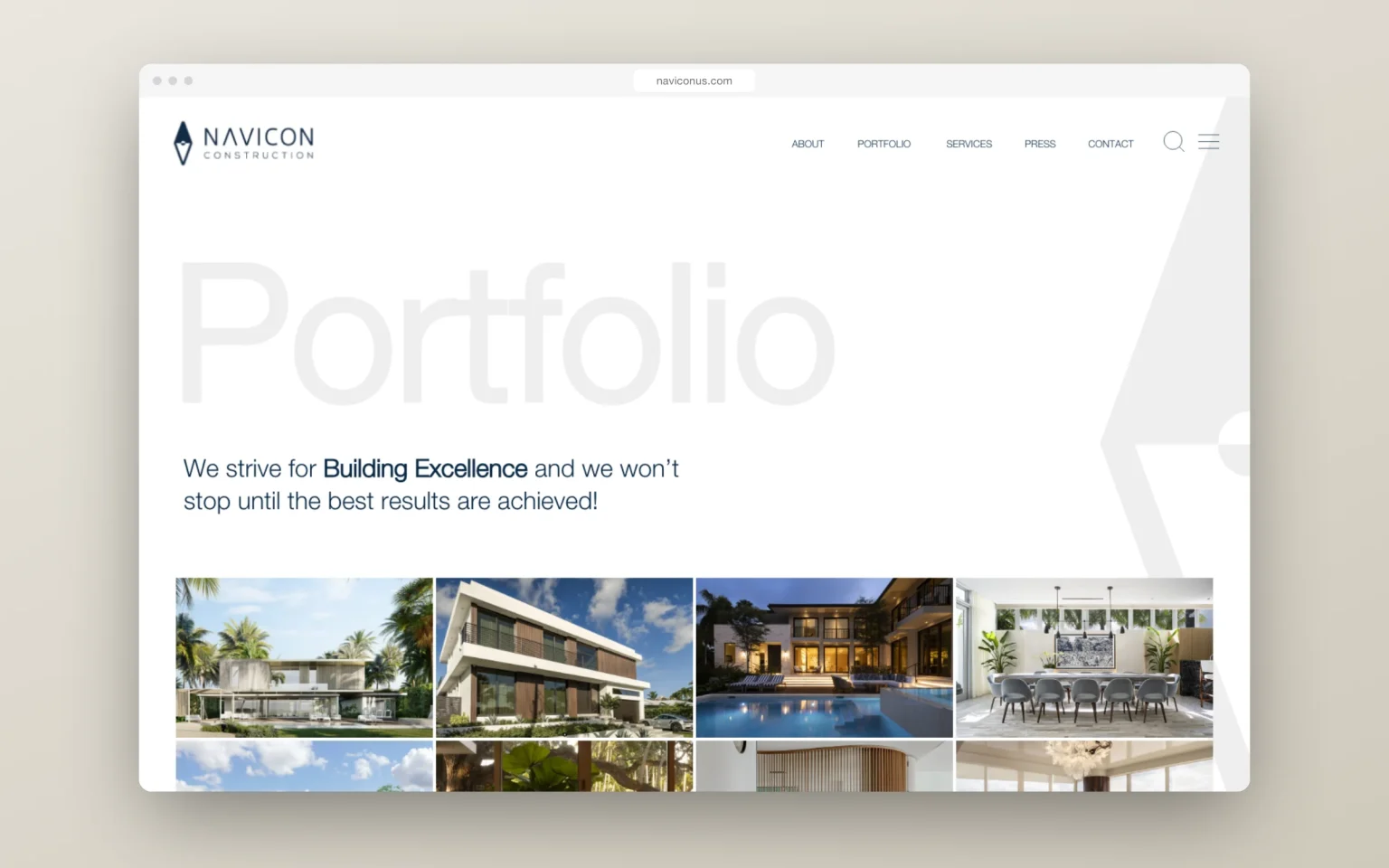 Navicon website: portfolio