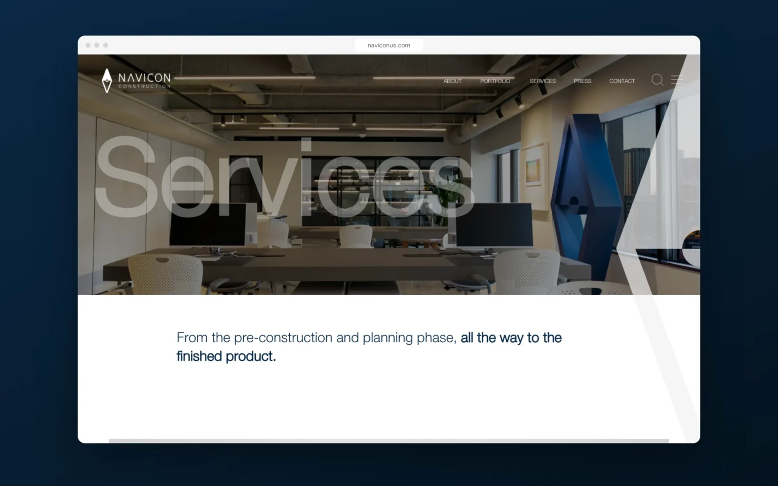 Navicon website: services