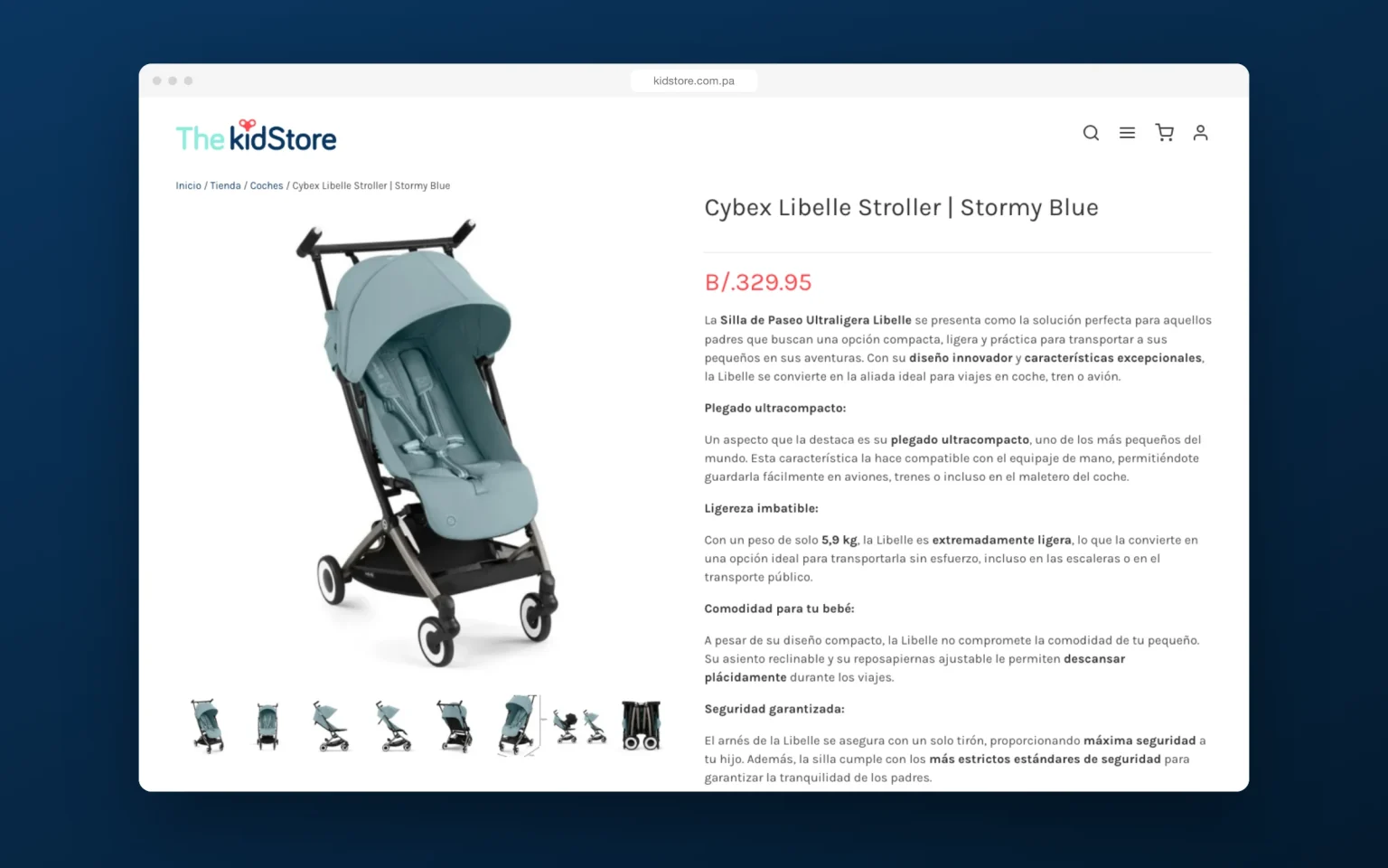 The Kidstore online store: product page