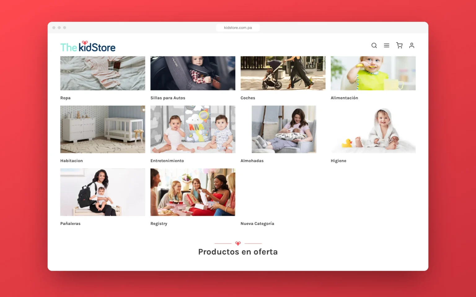 The Kidstore online store: shop by category